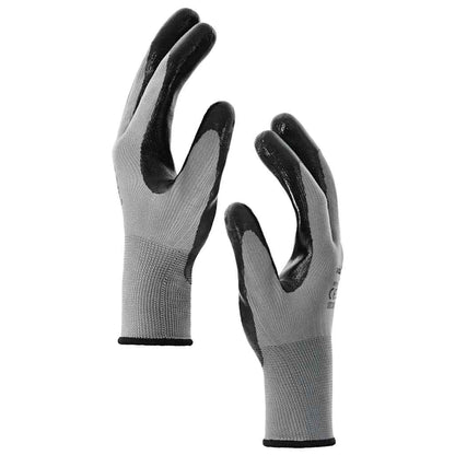Guanti da Lavoro 12 pcs Grigio e Nero 10 / xl Poliestere | homemem39