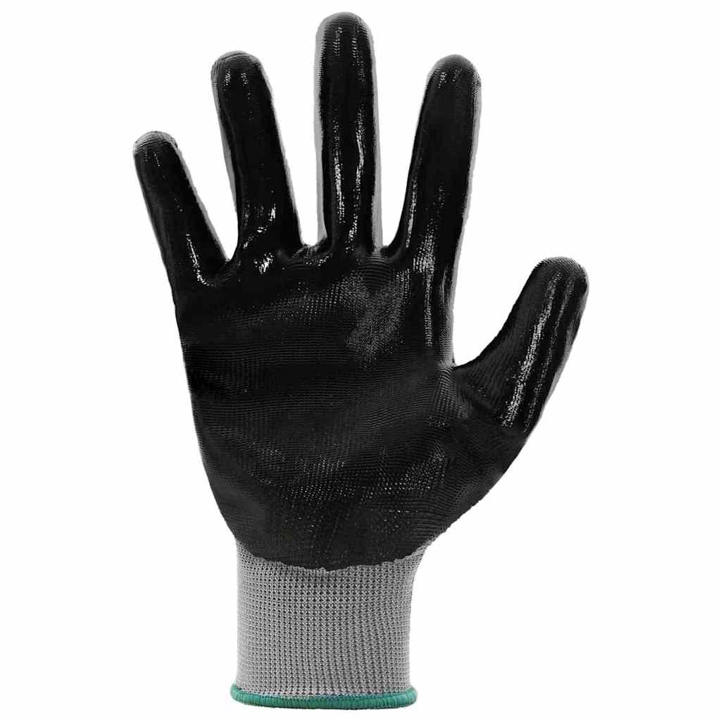 Guanti da Lavoro 12 pcs Grigio e Nero 11 / XXL Poliestere | homemem39