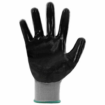 Guanti da Lavoro 12 pcs Grigio e Nero 11 / XXL Poliestere | homemem39