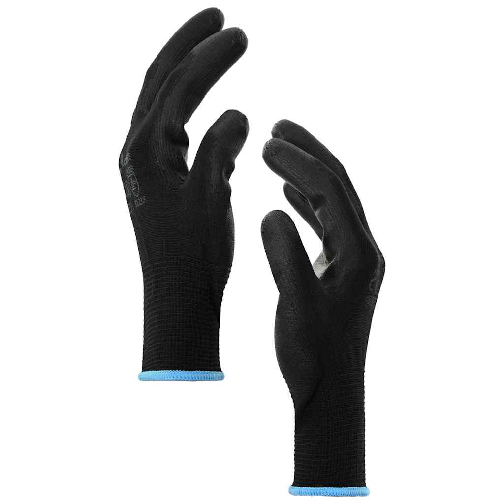 Guanti da Lavoro 12 pcs Nero 9 / l Poliestere | homemem39