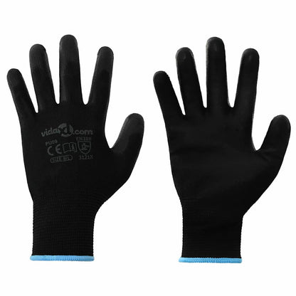 Guanti da Lavoro 24 pcs Nero 9 / l Poliestere | homemem39