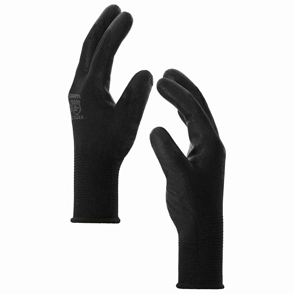 Guanti da Lavoro 24 pcs Nero 10 / xl Poliestere | homemem39