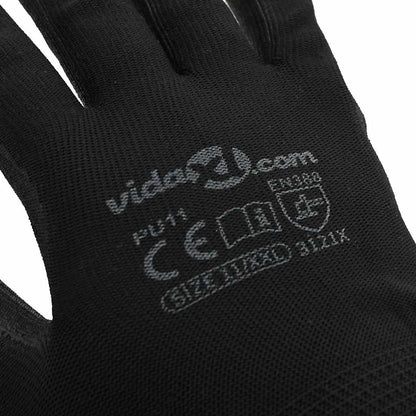 Guanti da Lavoro 12 pcs Nero 11 / XXL Poliestere | homemem39