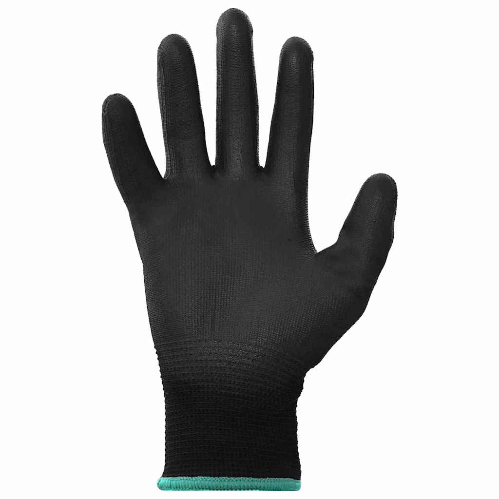 Guanti da Lavoro 12 pcs Nero 11 / XXL Poliestere