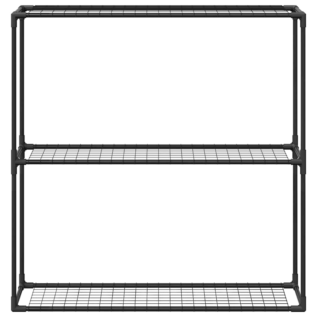 Supporto per piante a 3 livelli Nero 100 x 32 x 102 cm Acciaio