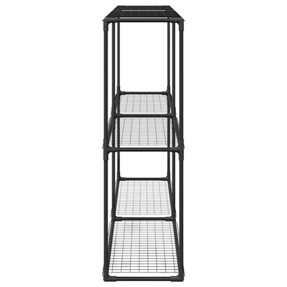 Supporto per piante a 3 livelli Nero 200 x 32 x 104 cm Acciaio