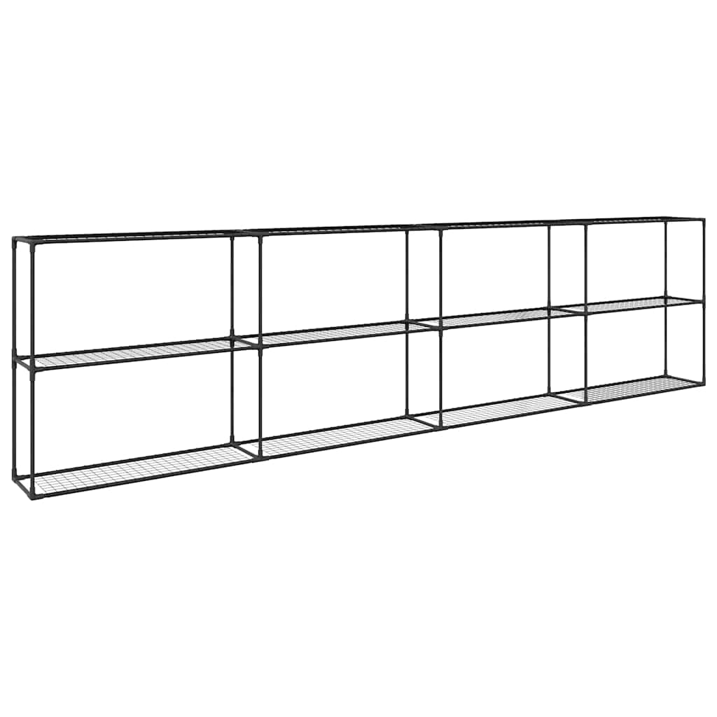 Supporto per piante a 3 livelli Nero 400 x 32 x 104 cm Acciaio