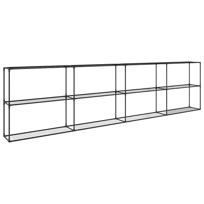 Supporto per piante a 3 livelli Nero 400 x 32 x 104 cm Acciaio