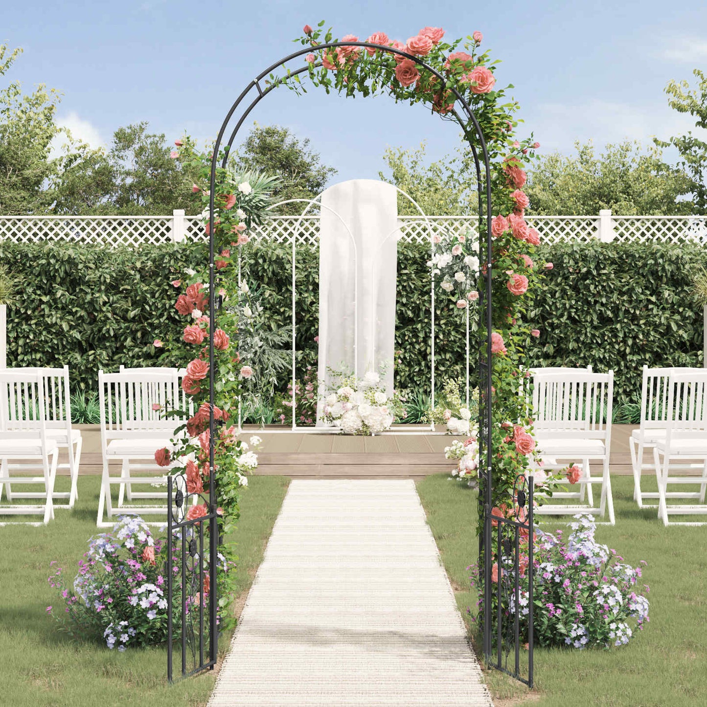 Arco da Giardino con blocco Nero 102 x 50 x 218 cm