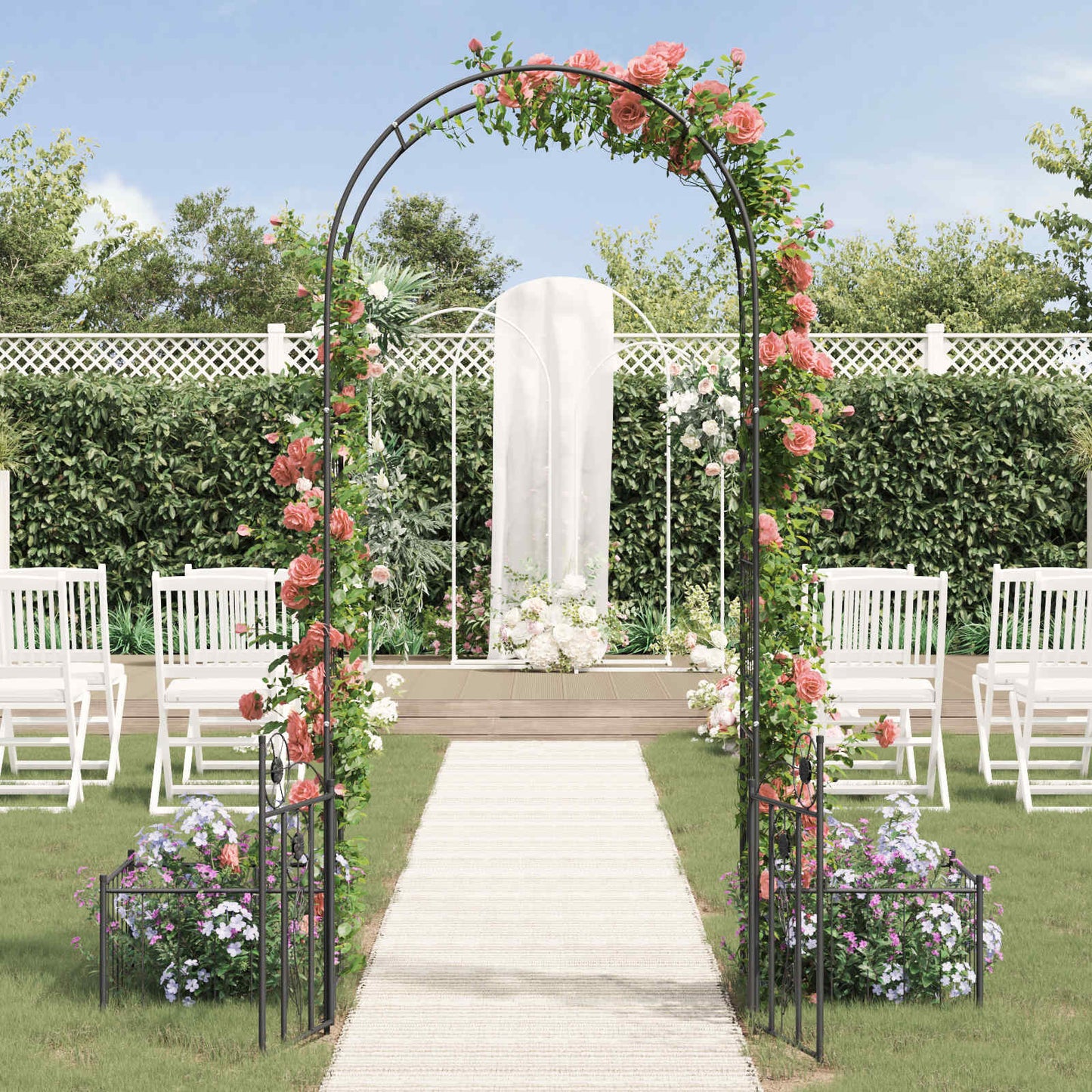 Arco da Giardino con blocco Nero 203 x 50 x 218 cm