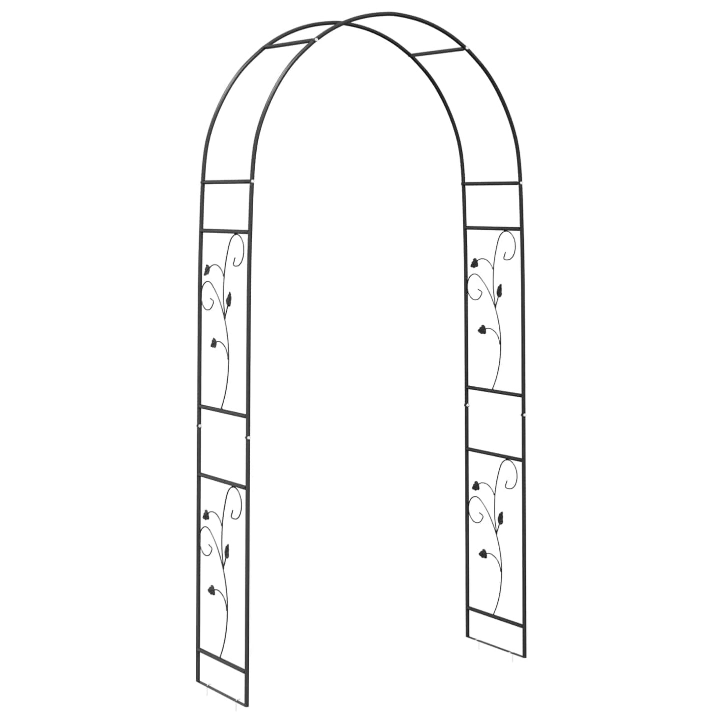 Arco da Giardino Floreale Nero 115 x 37 x 231 cm