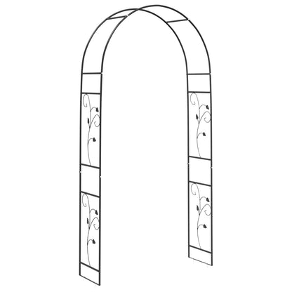 Arco da Giardino Floreale Nero 115 x 37 x 231 cm