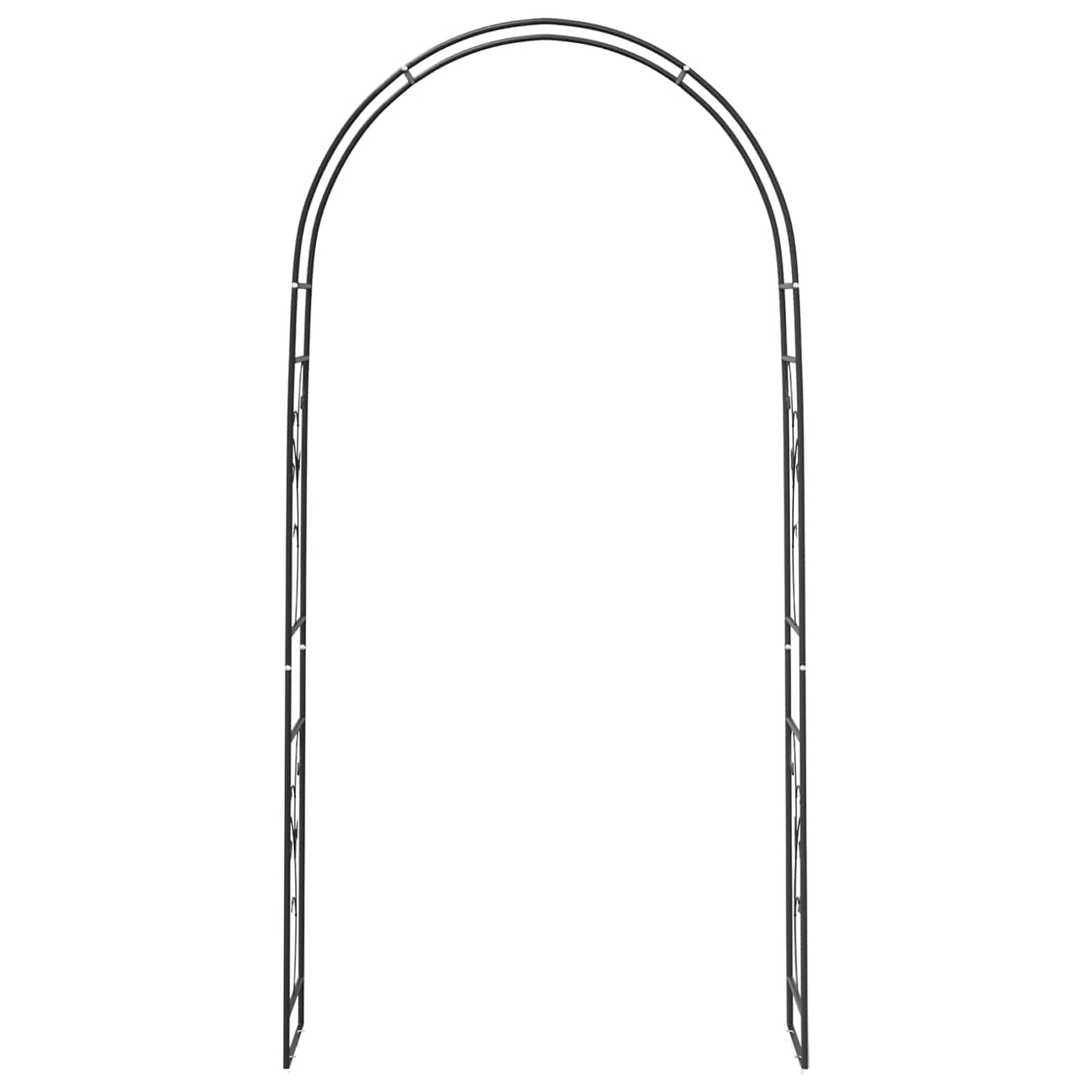 Arco da Giardino Floreale Nero 115 x 37 x 231 cm