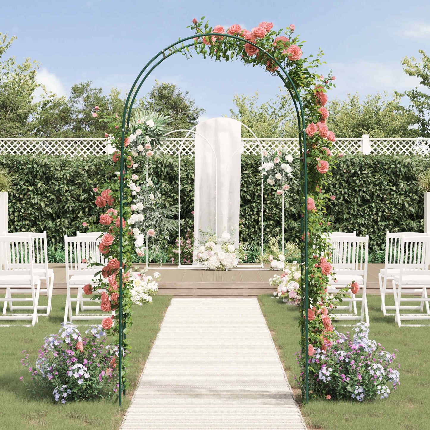 Arco da Giardino Floreale Verde 115 x 37 x 231 cm