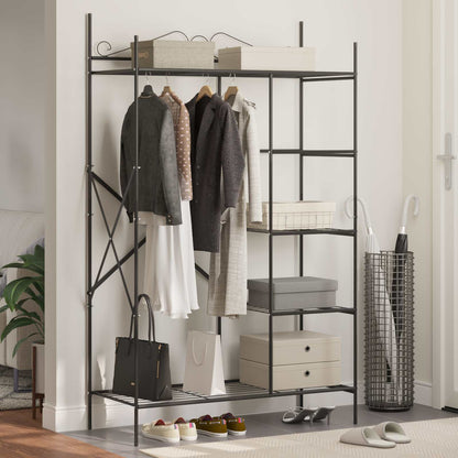 Armadio Aperto con lo scaffale Nero 104,5 x 45 x 172 cm Acciaio | homemem39