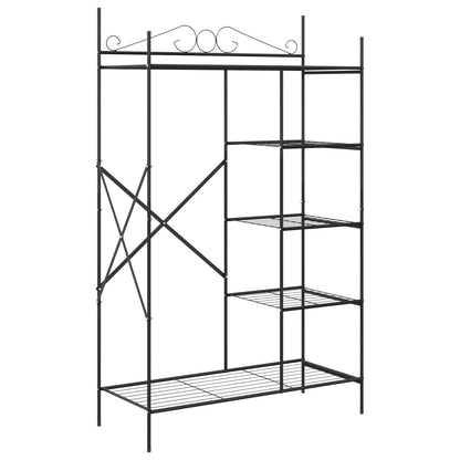 Armadio Aperto con lo scaffale Nero 104,5 x 45 x 172 cm Acciaio | homemem39