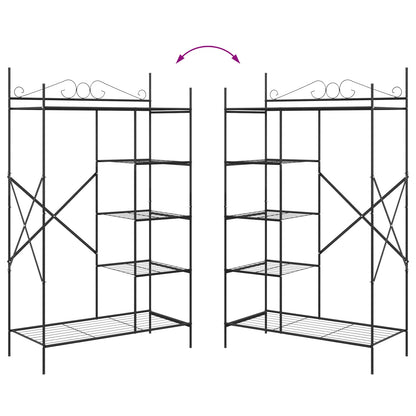 Armadio Aperto con lo scaffale Nero 104,5 x 45 x 172 cm Acciaio | homemem39