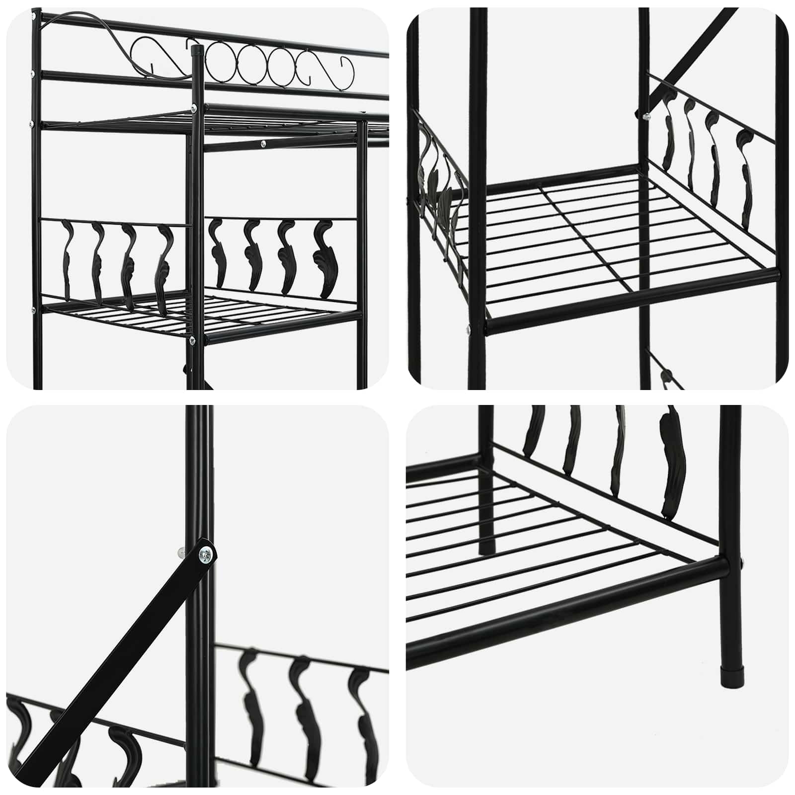 Armadio Aperto con lo scaffale Nero 101 x 43 x 188 cm Acciaio | homemem39