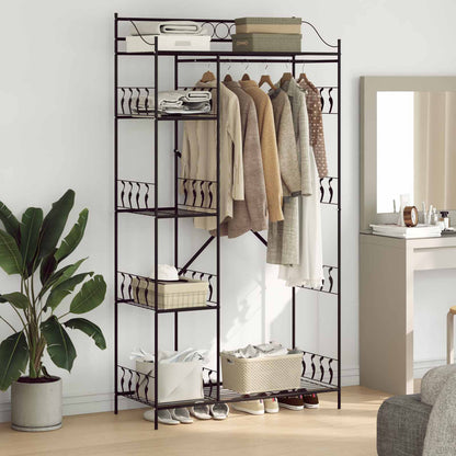 Armadio Aperto con lo scaffale Nero 101 x 43 x 188 cm Acciaio | homemem39