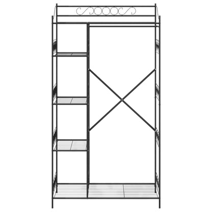 Armadio Aperto con lo scaffale Nero 101 x 43 x 188 cm Acciaio