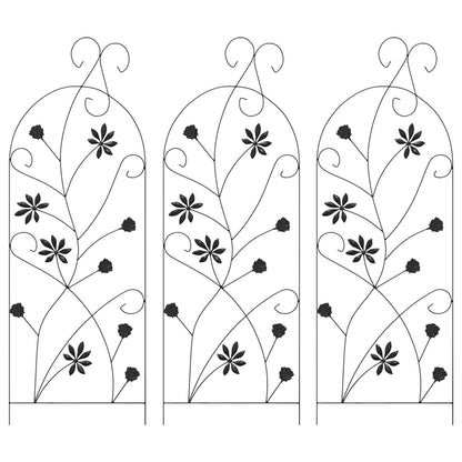 Recinzione per Giardino 3 pcs Nero 112 x 40 cm Acciaio