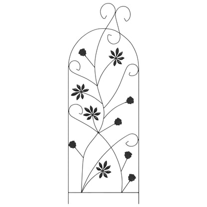 Recinzione per Giardino 3 pcs Nero 112 x 40 cm Acciaio