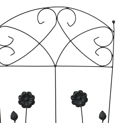 Recinzione per Giardino 3 pcs Nero 112 x 40 cm Acciaio