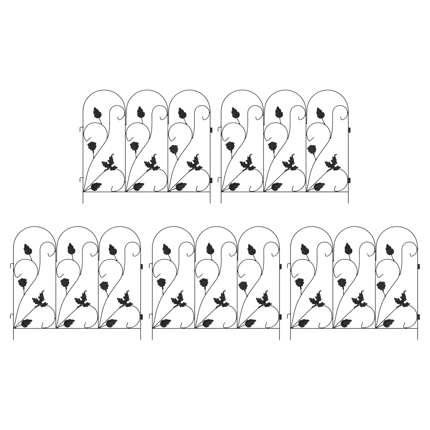 Recinzione per Giardino Traliccio Nero 307 x 54,5 x 0,3 cm