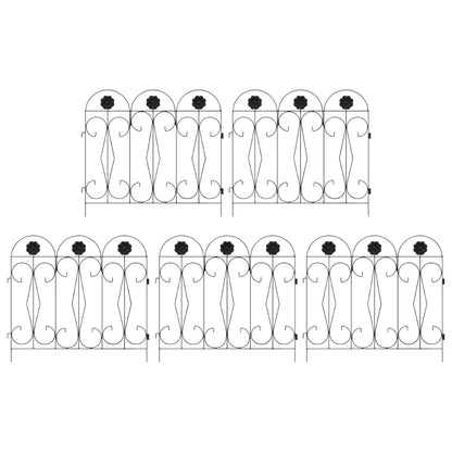 Recinzione per Giardino Traliccio Nero 305,5 x 55,5 x 0,3 cm