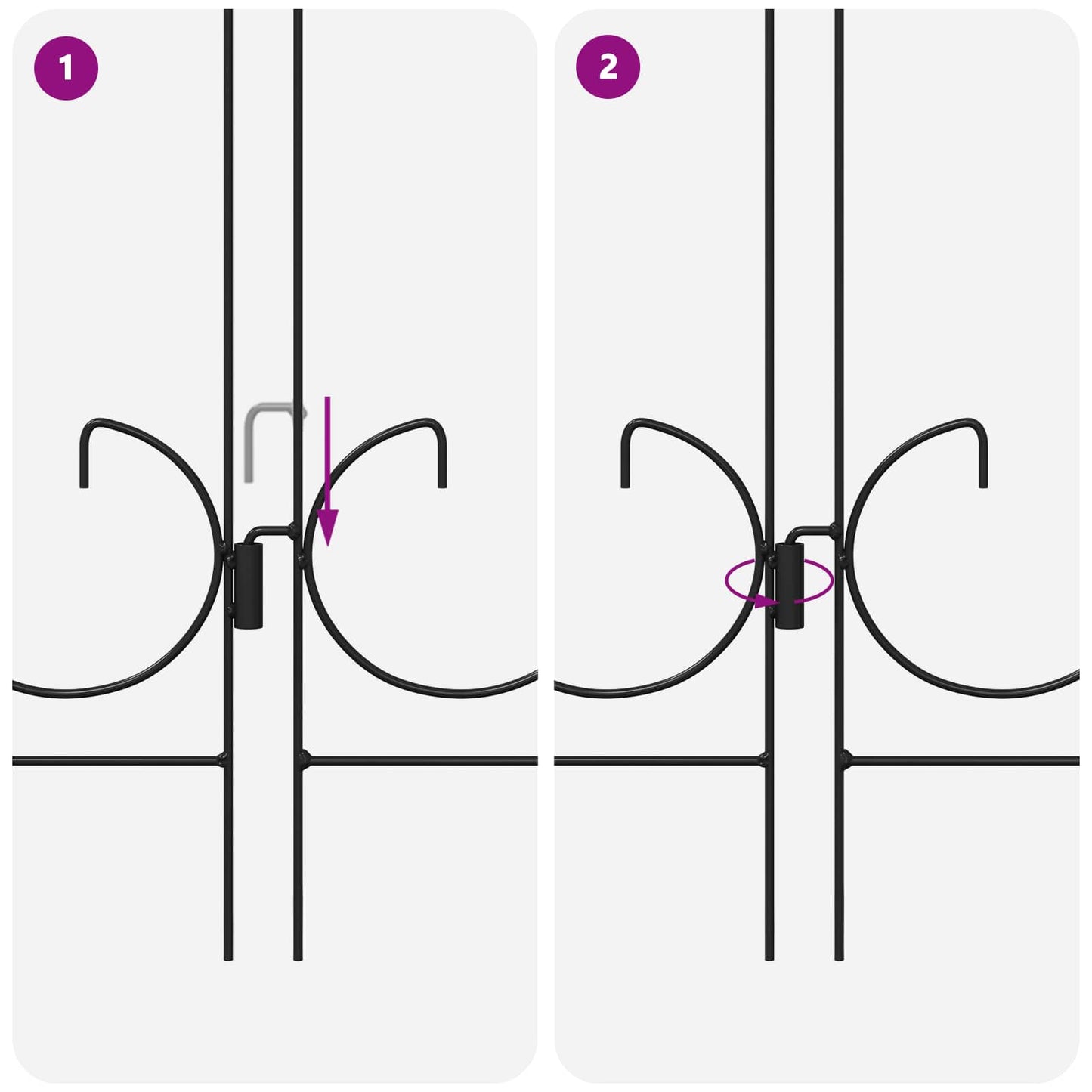 Recinzione per Giardino Traliccio Nero 305,5 x 55,5 x 0,3 cm