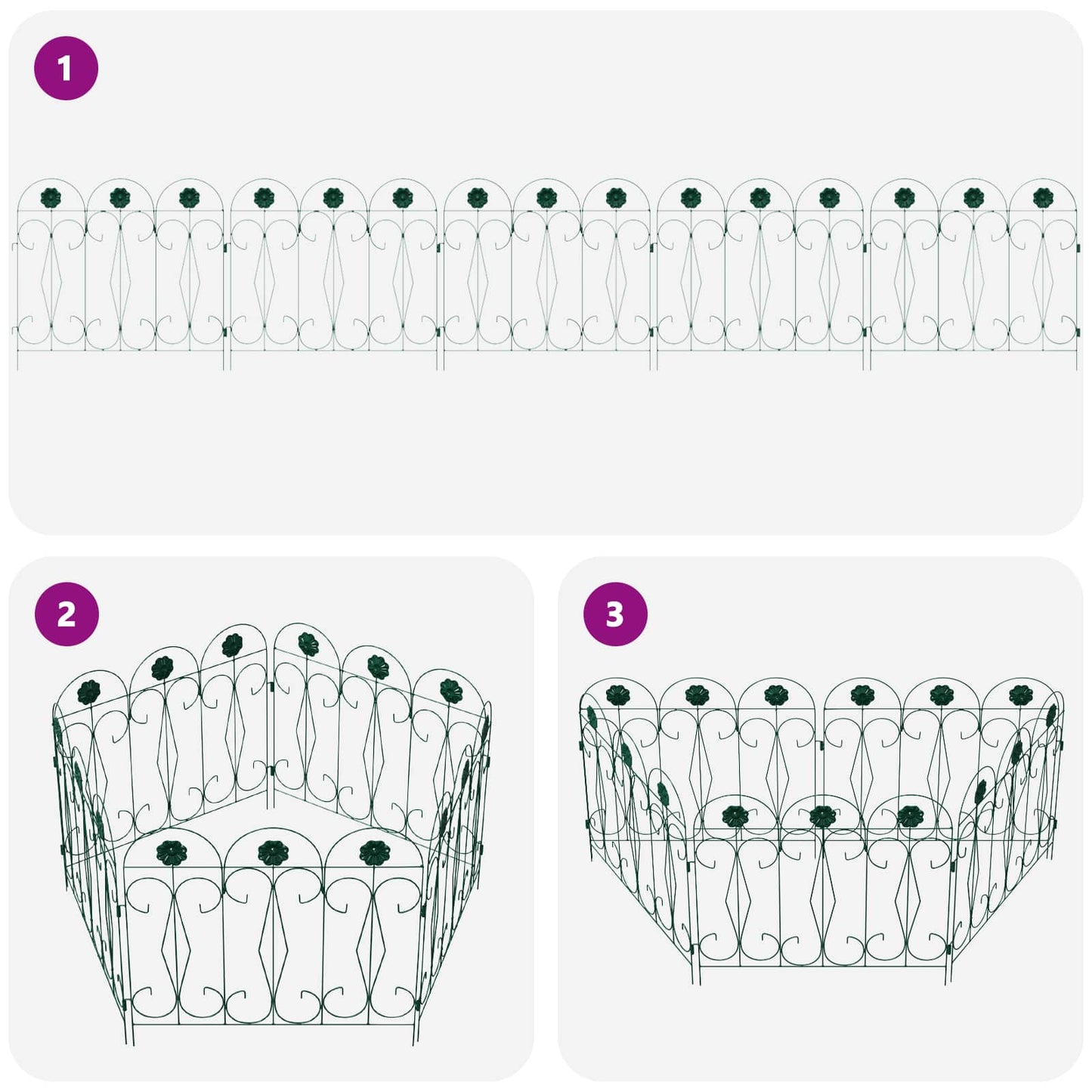 Recinzione per Giardino Traliccio Verde 305,5 x 55,5 x 0,3 cm