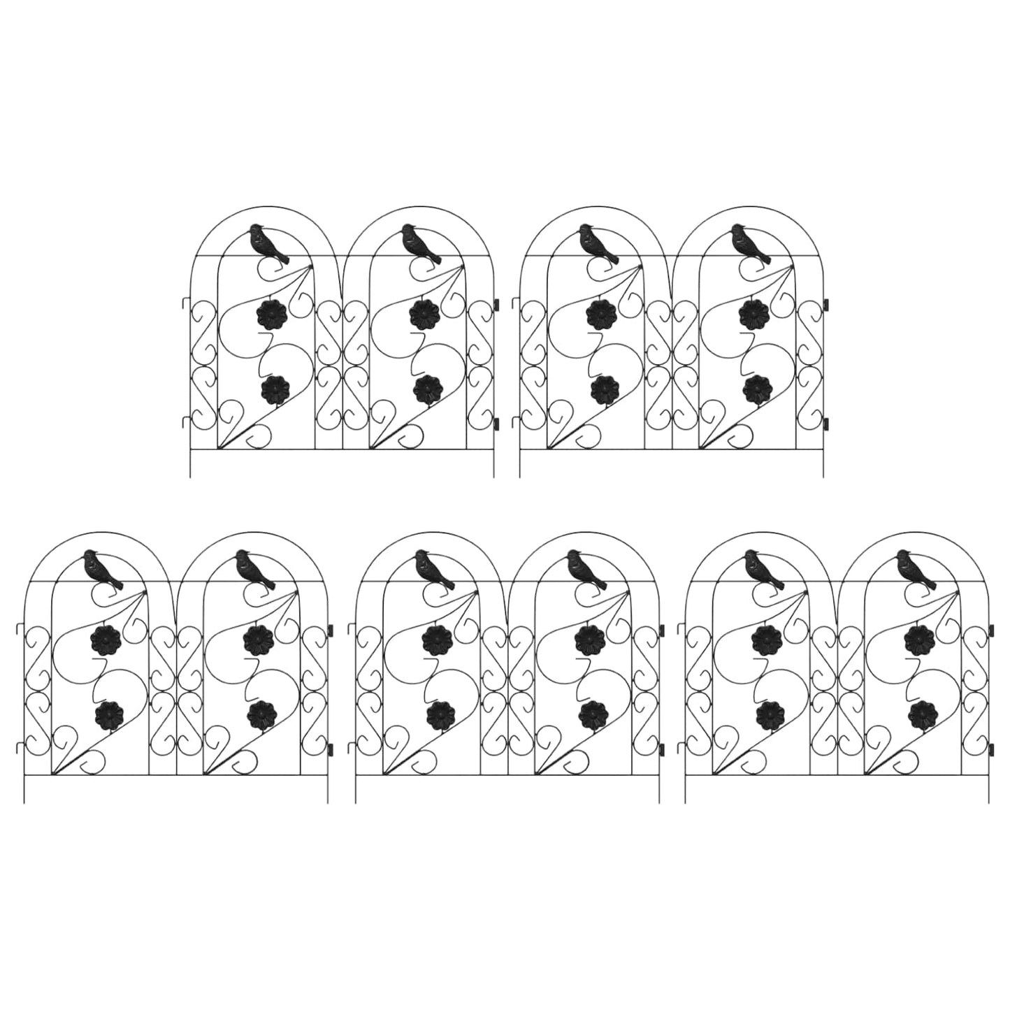Recinzione per Giardino Traliccio Nero 308,5 x 54,5 x 0,3 cm