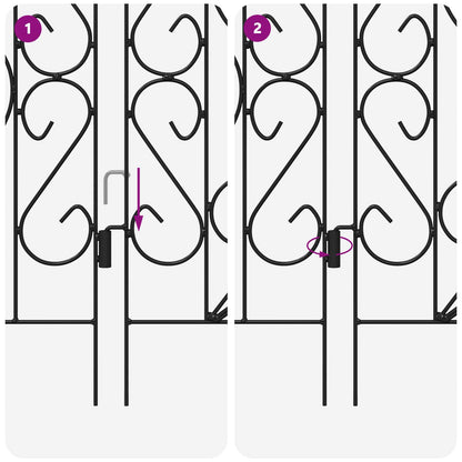 Recinzione per Giardino Traliccio Nero 308,5 x 54,5 x 0,3 cm