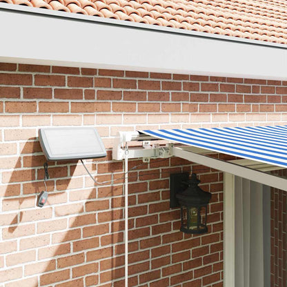 Tenda Retrattile con Blu e bianco 5 x 3 m Tessuto e metallo - homemem39