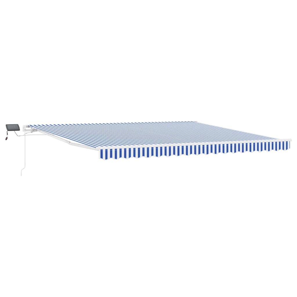 Tenda Retrattile con Blu e bianco 4.5 x 3 m Tessuto e metallo - homemem39