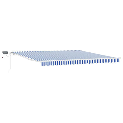 Tenda Retrattile con Blu e bianco 4.5 x 3 m Tessuto e metallo - homemem39
