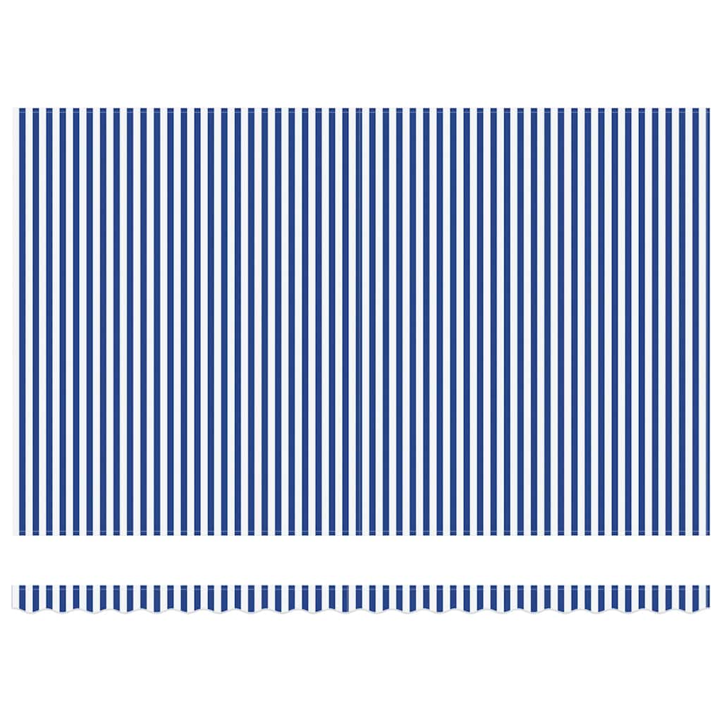 Tenda Retrattile con Blu e bianco 4.5 x 3 m Tessuto e metallo - homemem39