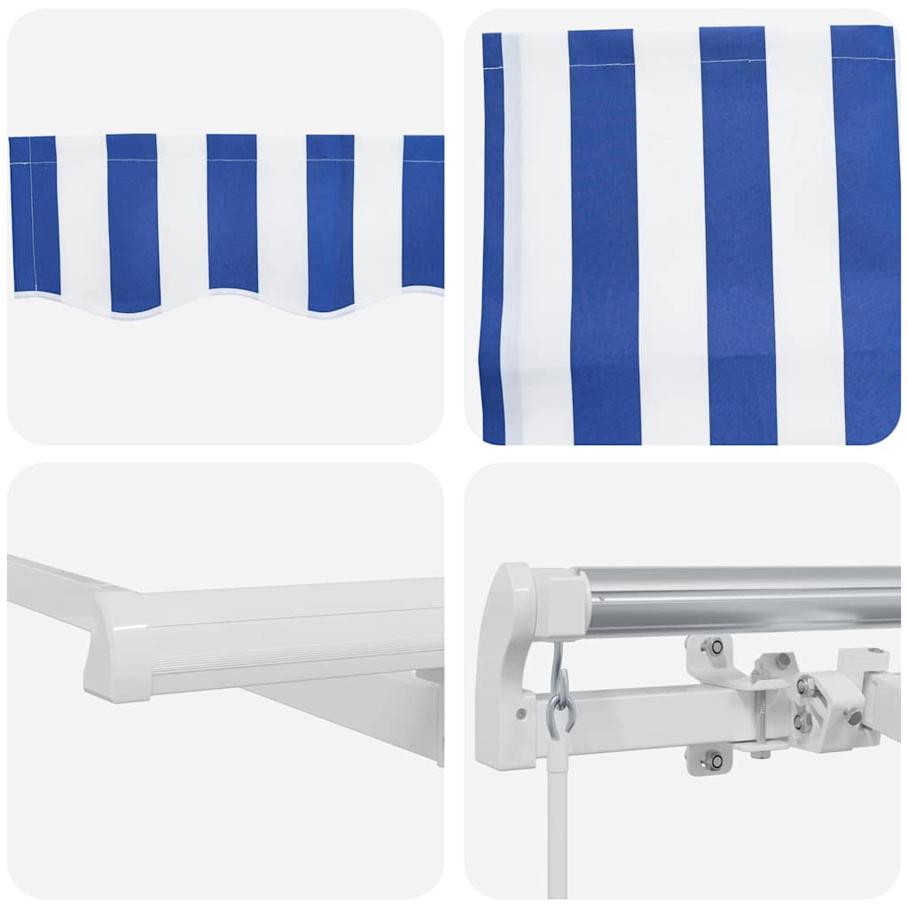 Tenda retrattile Blu e Bianco 350 x 250 cm | homemem39