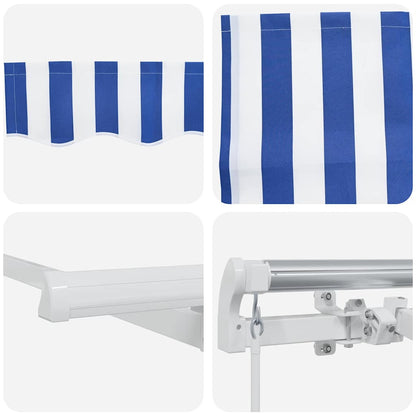 Tenda retrattile Blu e Bianco 350 x 250 cm | homemem39