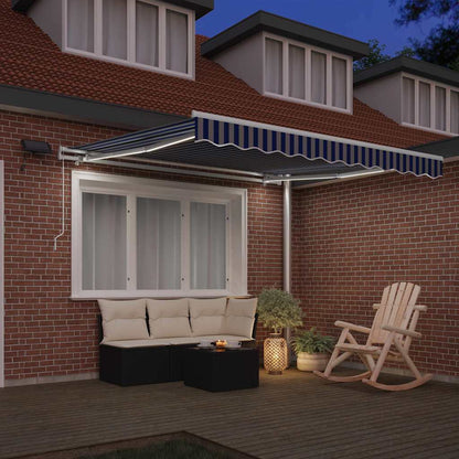 Tenda Retrattile Blu e Bianco 350 x 250 cm | homemem39