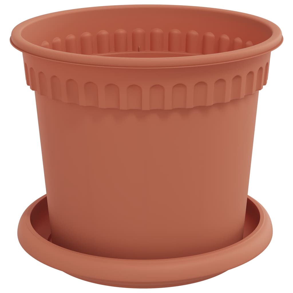 Vasi per Piante 6 pcs Rosso Mattone Ø 15 x 12 cm Plastica | homemem39