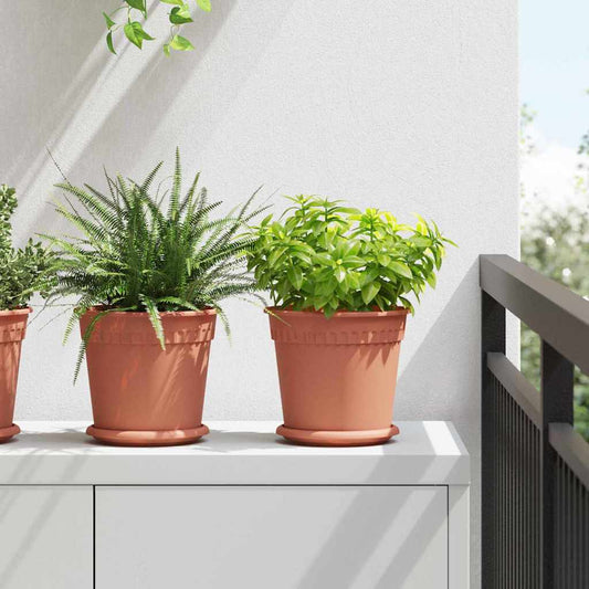 Vasi per Piante 6 pcs Rosso Mattone Ø 19 x 16 cm Plastica | homemem39