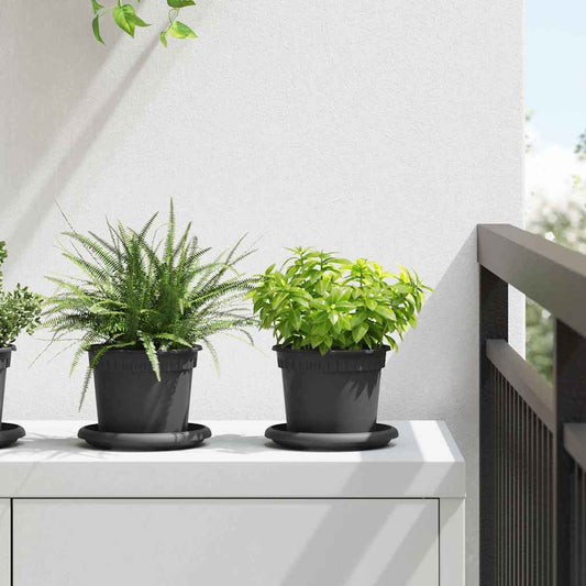 Vasi per Piante 6 pcs Nero Ø 12,5 x 10 cm Plastica