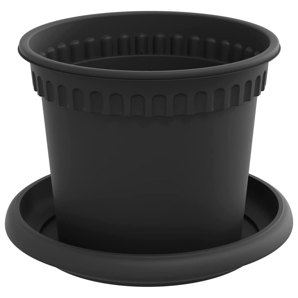 Vasi per Piante 6 pcs Nero Ø 12,5 x 10 cm Plastica