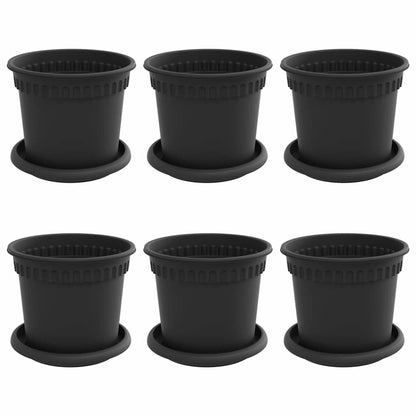 Vasi per Piante 6 pcs Nero Ø 15 x 12 cm Plastica | homemem39