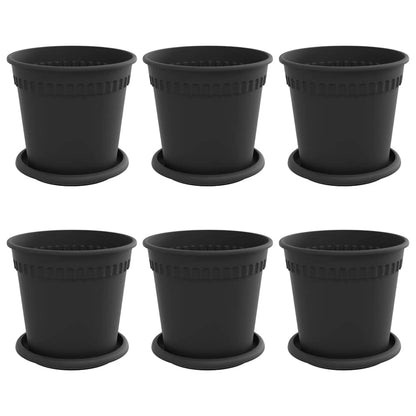 Vasi per Piante 6 pcs Nero Ø 17 x 14 cm Plastica | homemem39