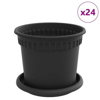 Vasi per Piante 24 pcs Nero Ø 15 x 12 cm Plastica | homemem39