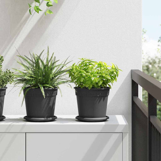 Vasi per Piante 24 pcs Nero Ø 17 x 14 cm Plastica | homemem39
