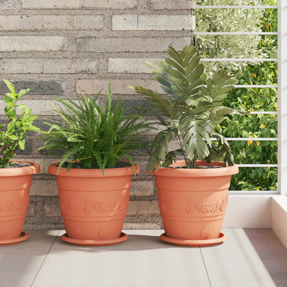 Vasi per Piante 6 pcs Rosso Mattone Ø 26 x 21.5 cm Plastica | homemem39