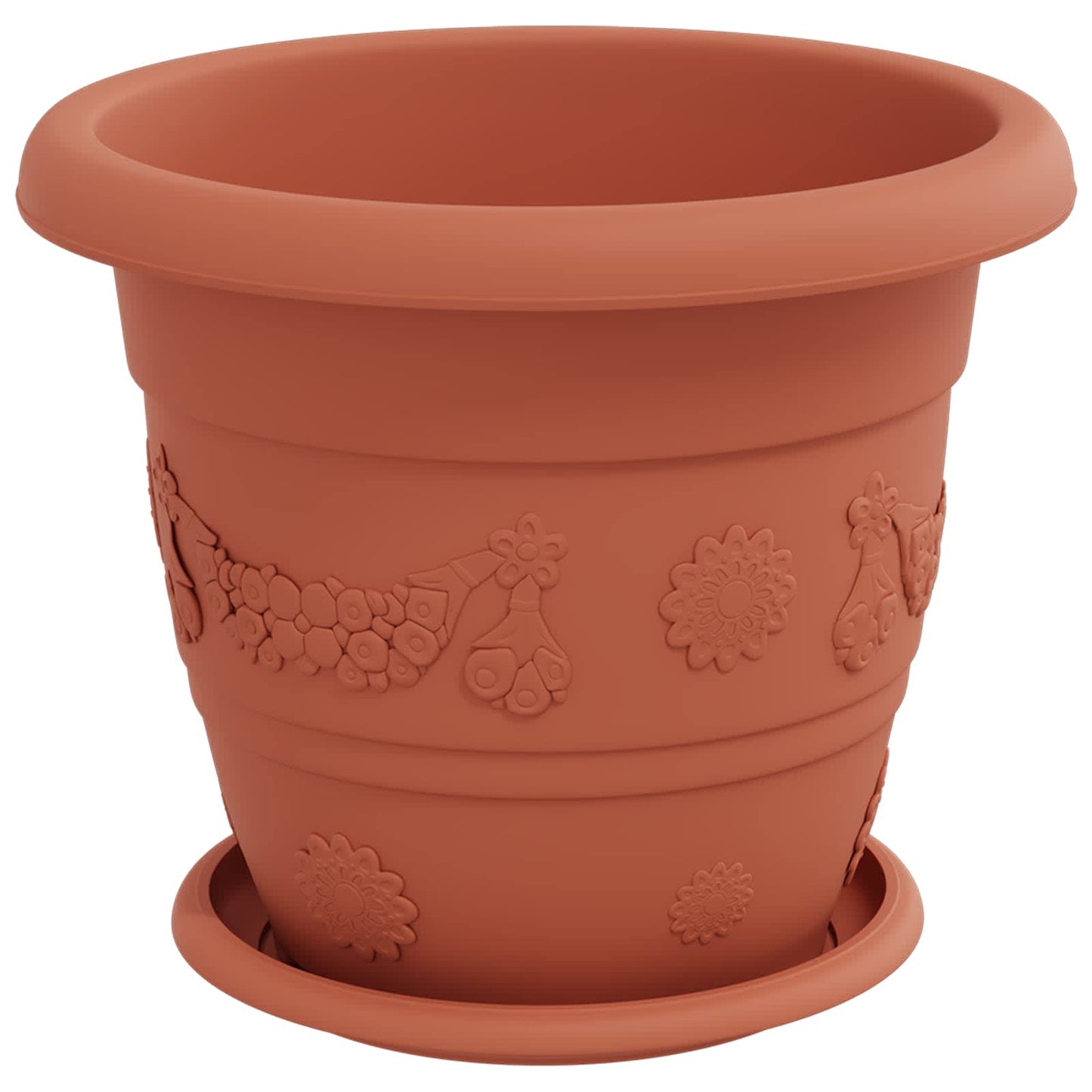 Vasi per Piante 6 pcs Rosso Mattone Ø 26 x 21.5 cm Plastica | homemem39